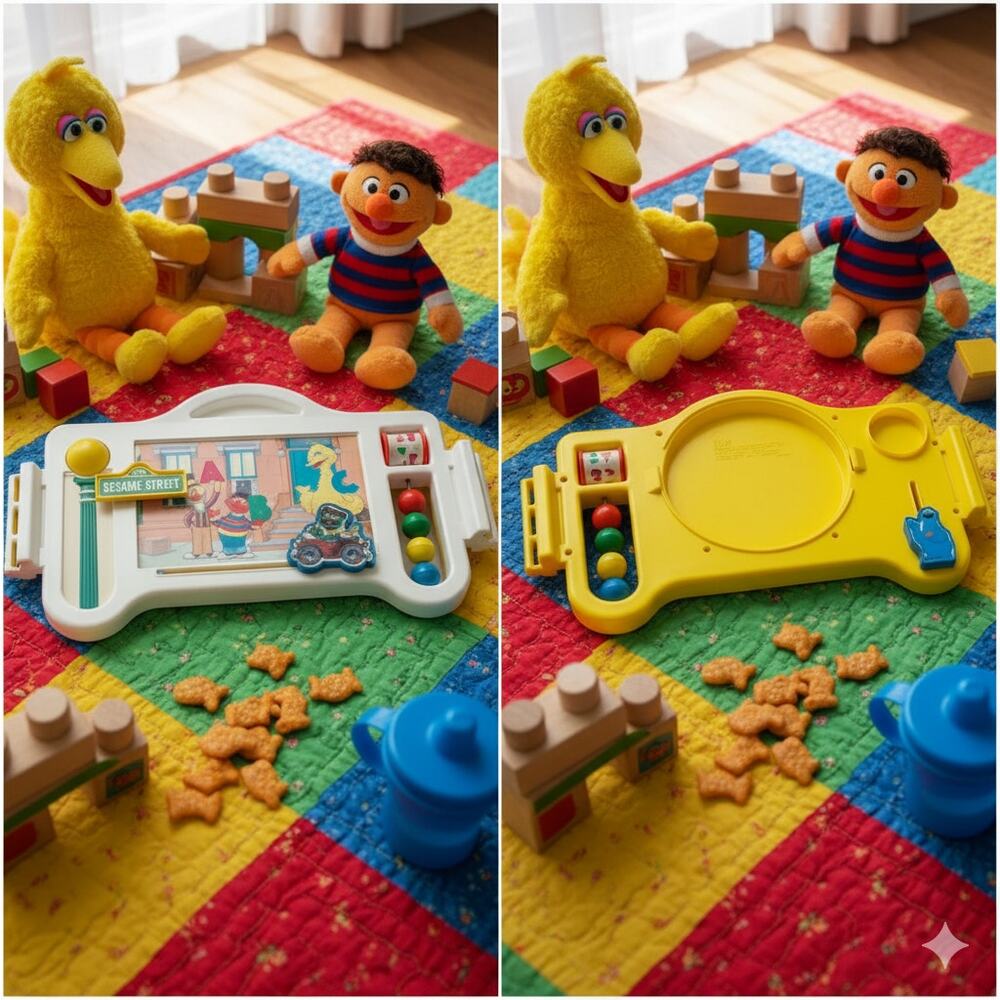 Vintage 1986 Sesame Street Reversible Activity Center & Food Tray Muppets, Inc.